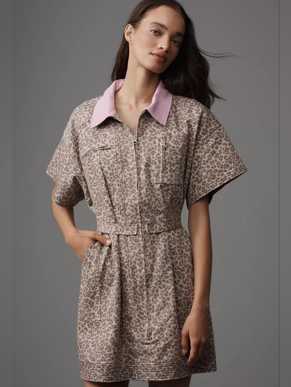 Maeve Utility Fit & Flare Mini Shirt Dress